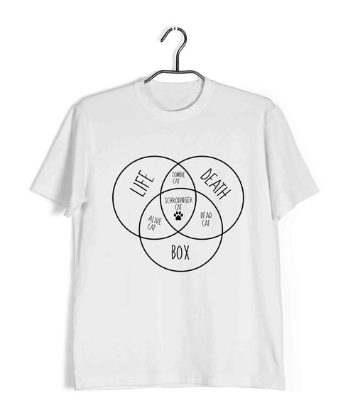 Physics PHYSICS SCHRODINGER'S CAT VENN DIAGRAM Nerd Casual Graphic Printed T-Shirt for Men